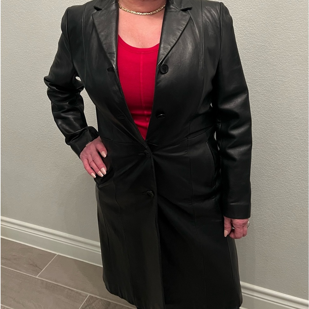 Vintage Leather Trench Coat